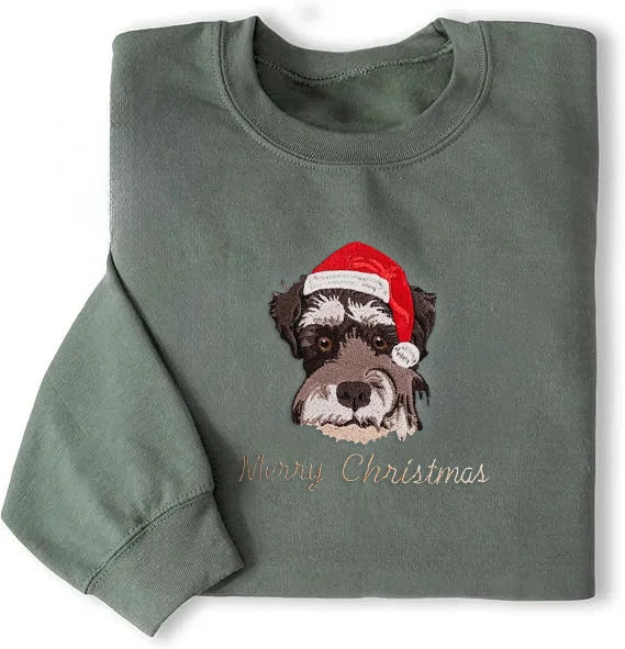 Custom Embroidered Pet Portrait Shirt or Sweatshirt – Personalized Dog/Cat Gift