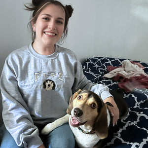 Embroidered Dog Sweatshirt | Sweatshirt with Your Pet's Portrait Photo| Unique Gift for Pet Lovers