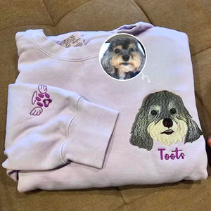 Personalized Dog Sweatshirt | Custom Pet Embroidered Sweatshirt from Photo