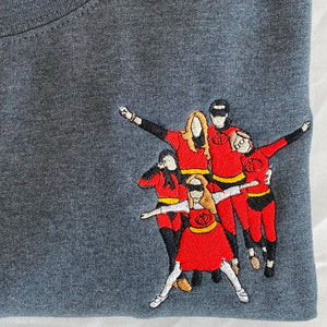 Cool Family Halloween Costumes, Custom Embroidered Family Portrait Sweatshirt, Hoodie. Family Members Gift For Halloween