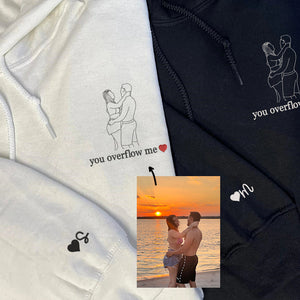 Custom Embroidered Portrait from Photo Sweatshirt, Couple Sweatshirts, Couples Portrait, Custom Photo Hoodie, Personalized Gift For Couple - mymatchhoodie
