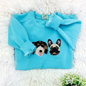 Personalized Dog Sweatshirt | Custom Pet Embroidered Sweatshirt from Photo