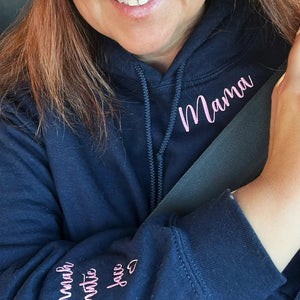 Custom Embroidered Granny Sweatshirt Hoodie with Initial Heart, Mother's Day Gift Ideas for Grandma
