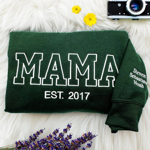 Custom Embroidered Mama Sweatshirt Hoodie with Est Year
