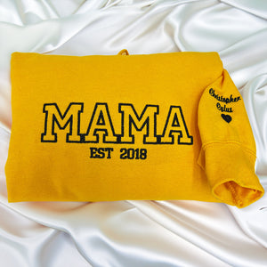 Custom Embroidered Mama Sweatshirt Hoodie with Est Year