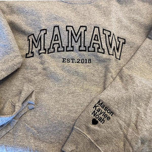 Mother’s Day Gift Ideas | Embroidered Sweatshirt with Kids' Names | Custom Family Name Hoodie