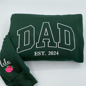 Mother’s Day Gift Ideas | Embroidered Sweatshirt with Kids' Names | Custom Family Name Hoodie
