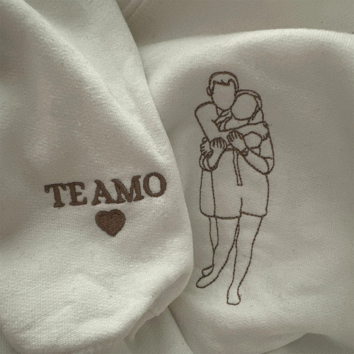 Custom Embroidered Sweatshirts &amp; Hoodies - Personalized Outline Family Portrait From Photo