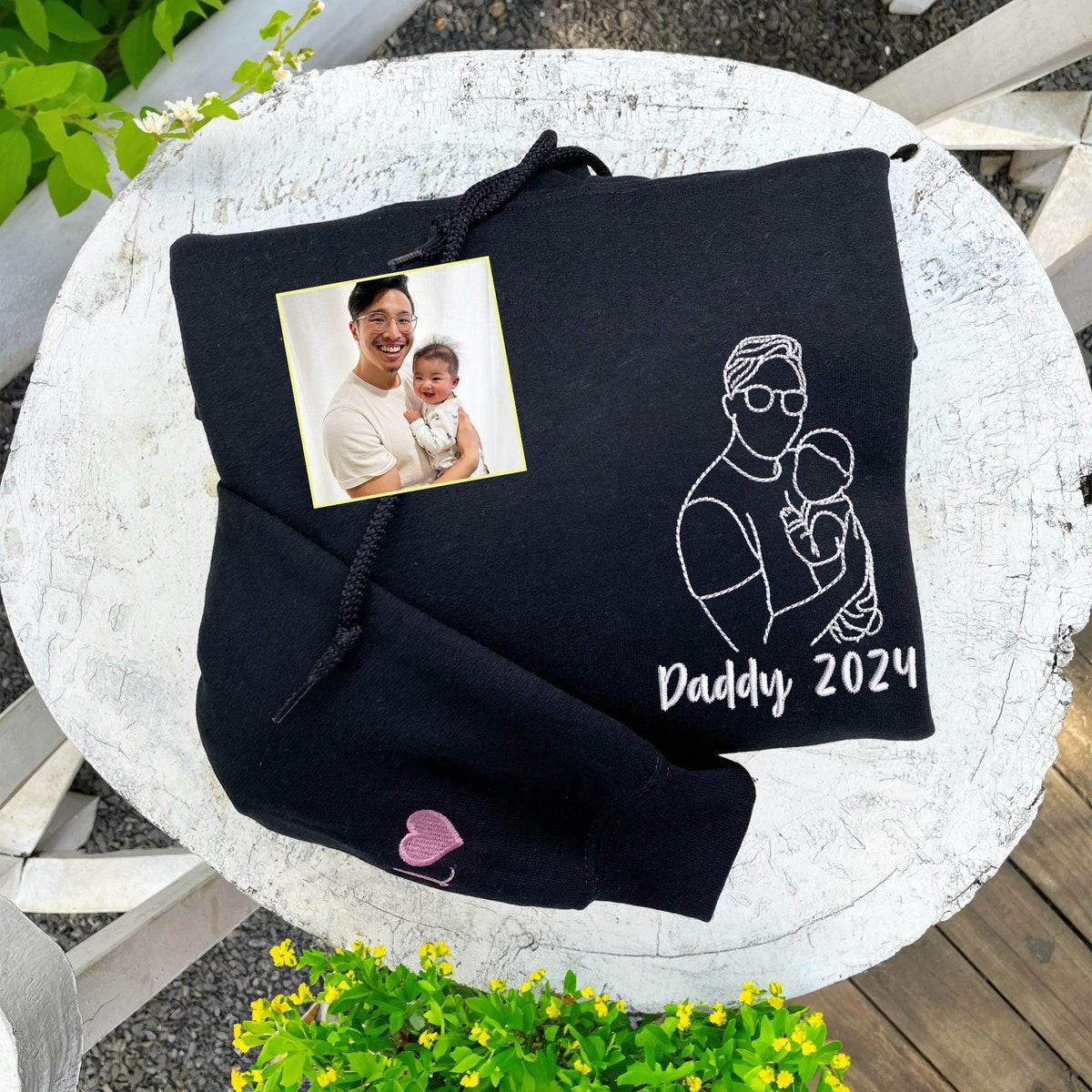 Custom Dad Sweatshirt Photo, Dad Portrait Hoodie Embroidered, Sweatshirts For Dads, New Dad Sweatshirt, Father's Day Gift
