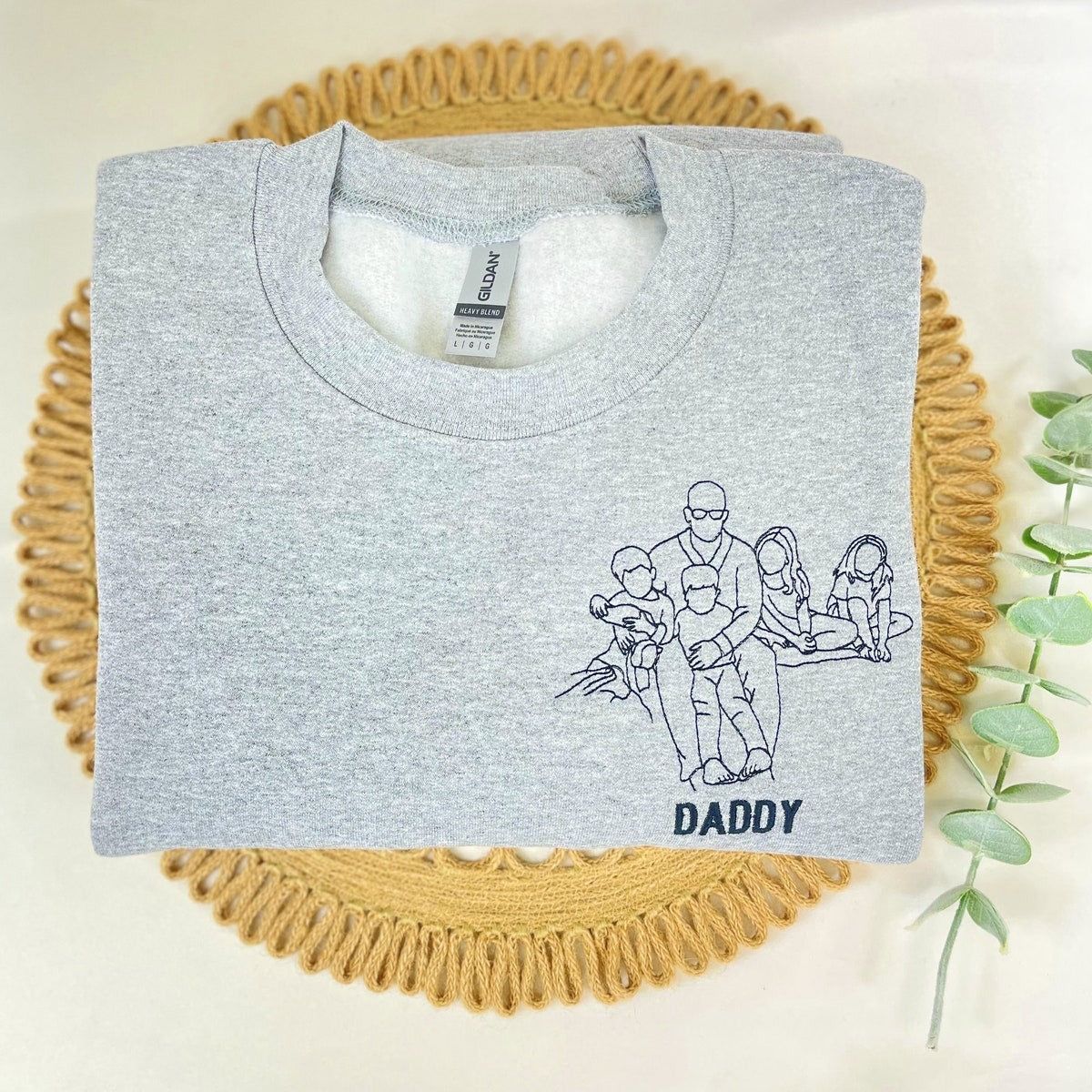 Custom Dad Sweatshirt Photo, Dad Portrait Hoodie Embroidered, Sweatshirts For Dads, New Dad Sweatshirt, Father&#39;s Day Gift