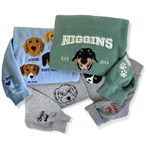 Custom Dog Embroidered Sweatshirt | Personalized Pet Hoodie