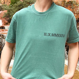 Custom Embroidered Anniversary Date Embroidered Roman Numeral Matching T-shirts for Couples