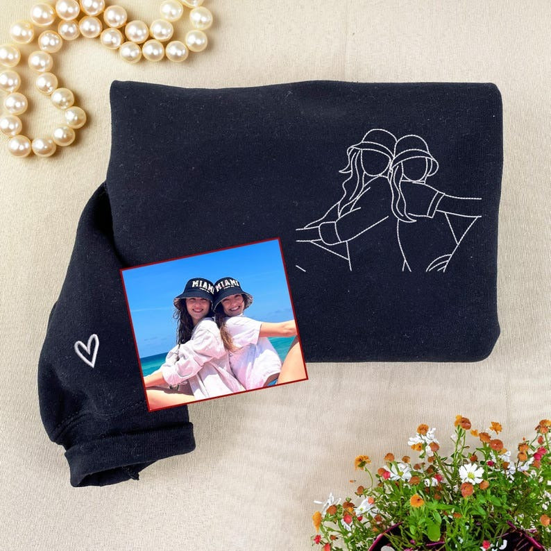 Personalized Mother's Day Gift | Custom Embroidered Mama Sweatshirt | Unique Gift for Moms with Photo Portrait