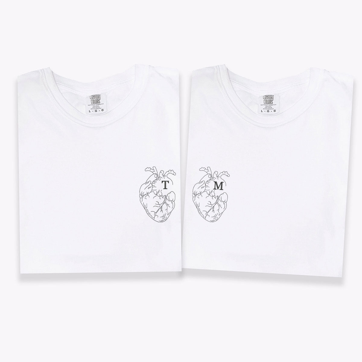 Custom Embroidered Boyfriend Girlfriend Matching Sets T-shirts for Couples