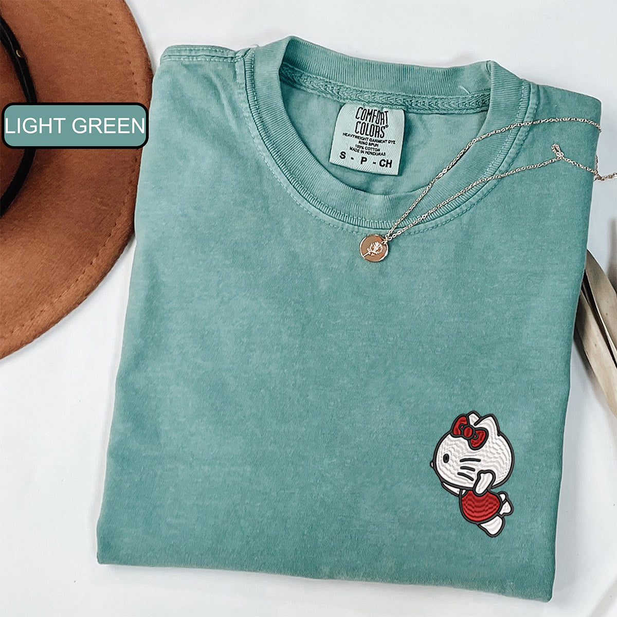 Custom Embroidered Cartoon Spider and Kitten V2 Matching T-shirts for Couples