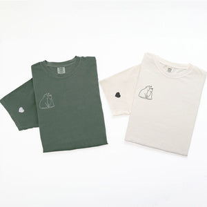 Custom Embroidered Cat Love Matching T-shirts for Couples