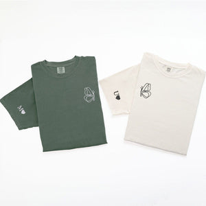 Custom Embroidered Cute Butterfly Matching T-shirts for Couples