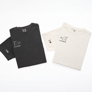 Custom Embroidered Cute Dino Roman Numeral Matching T-shirts for Couples