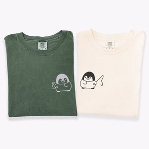 Custom Embroidered Fishing Penguin Matching T-shirts for Couples