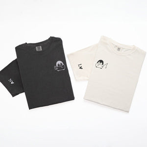 Custom Embroidered Fishing Penguin Matching T-shirts for Couples