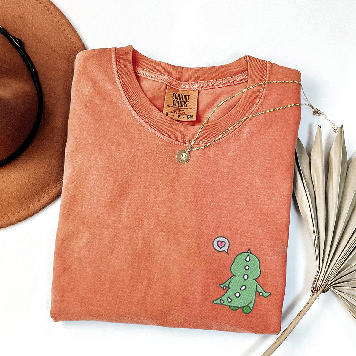 Custom Embroidered Funny Cartoon Dinosaur T-shirts for Couples