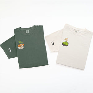 Custom Embroidered Funny Wasa-Bae Matching T-shirts for Couples