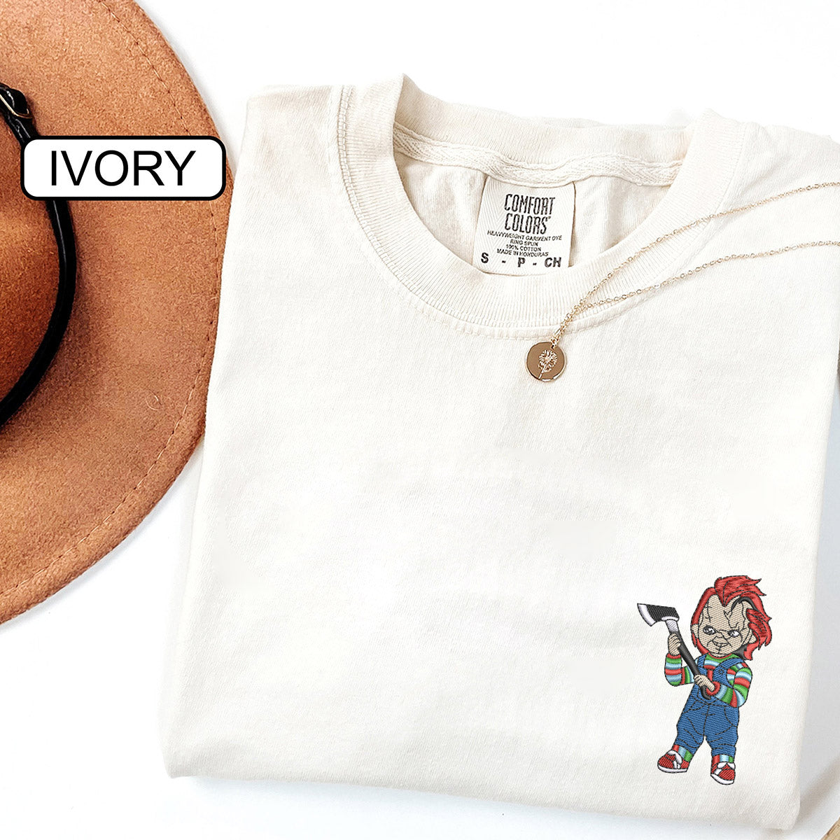 Custom Embroidered Halloween Doll Matching T-shirts for Couples