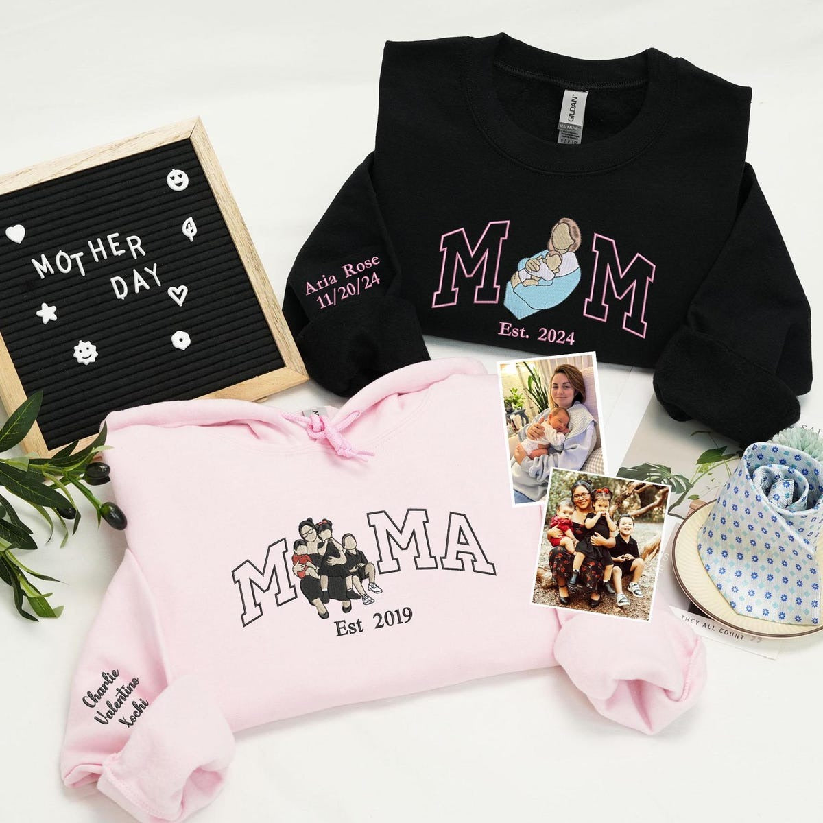 MaMa Embroidered Sweatshirt| Mother’s Day Gift Idea | Varsity Letter Hoodie for Moms