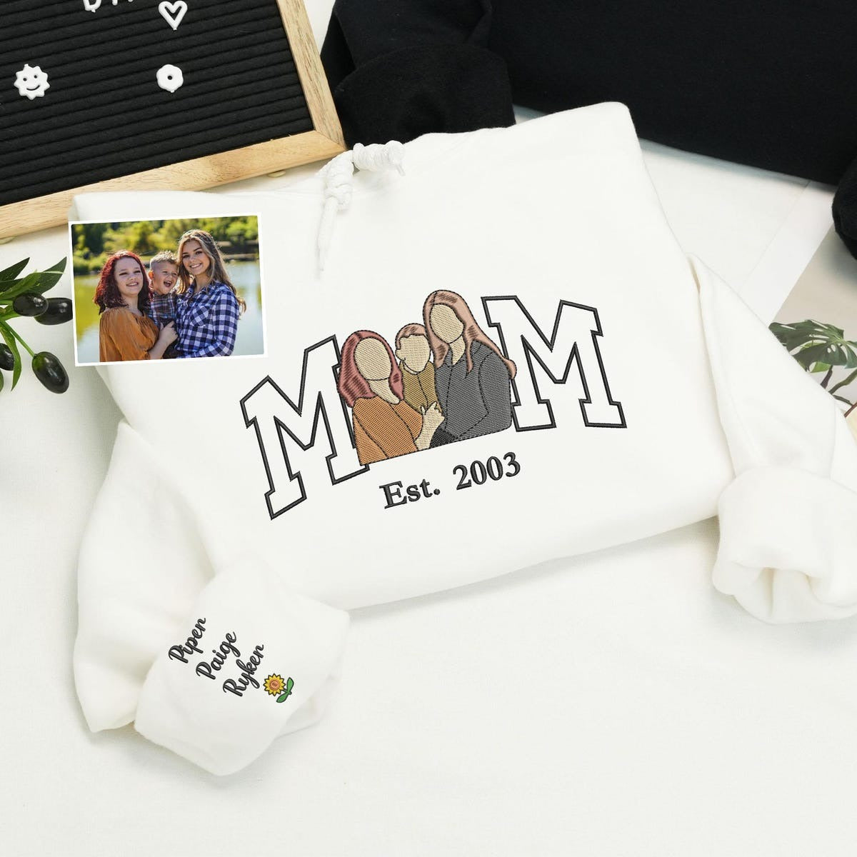 MaMa Embroidered Sweatshirt| Mother’s Day Gift Idea | Varsity Letter Hoodie for Moms