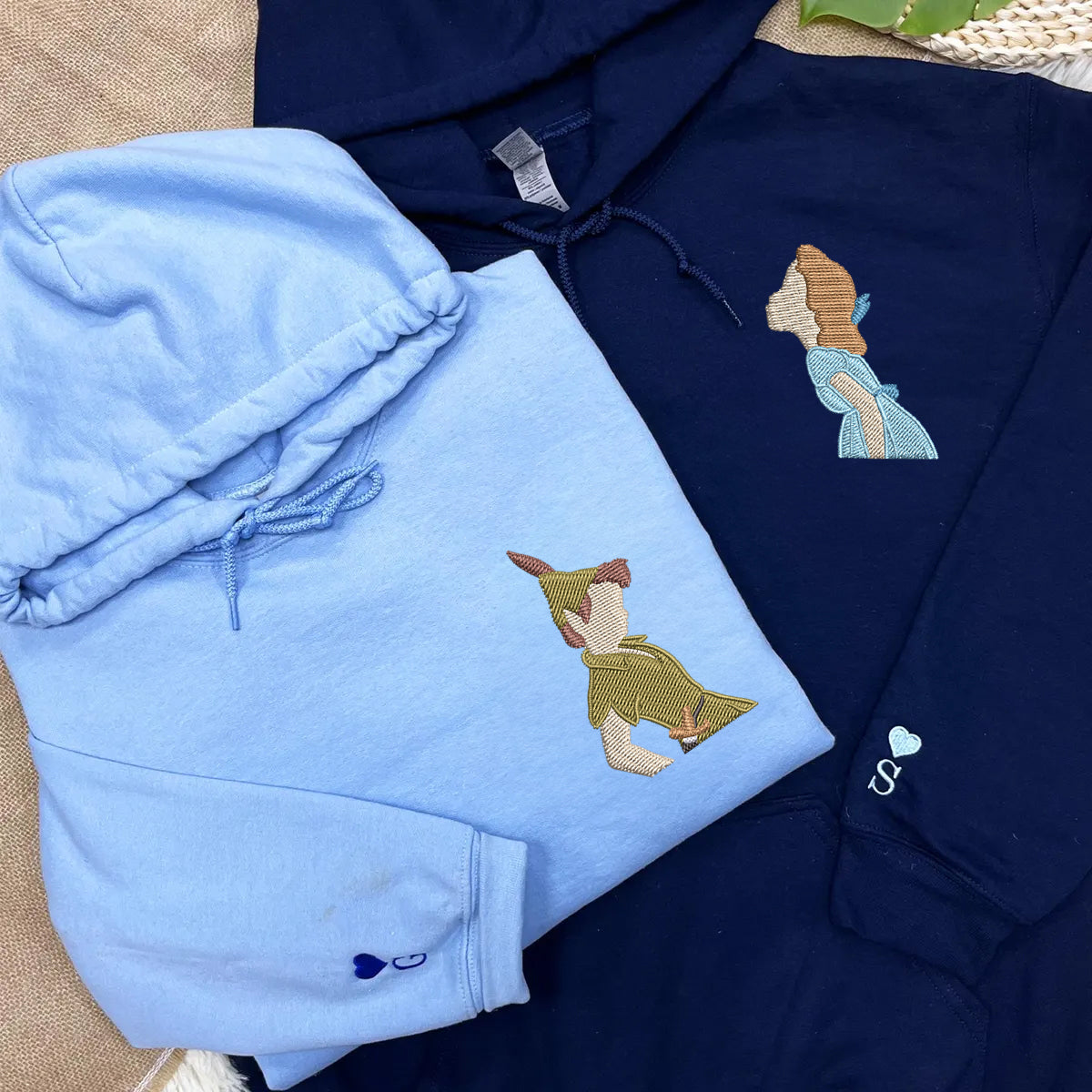 Custom Embroidered Hoodies for Couples, Cute Fantasy Lovers Hoodie, Matching Anniversary Outfit