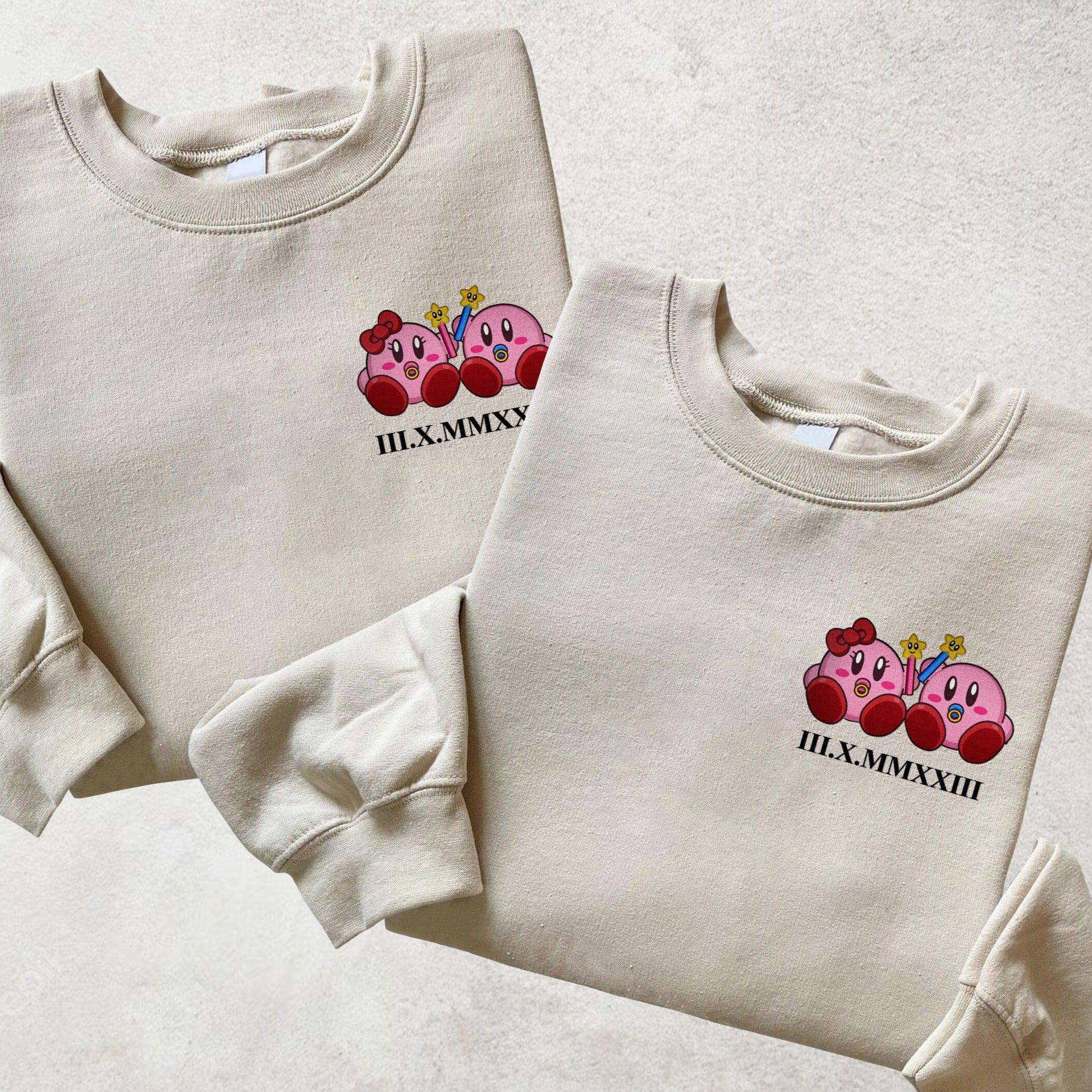 Custom Embroidered Hoodies for Couples, Matching Roman Numeral Date Hoodie, Cute Pink Duo Inspired Couple Outfit