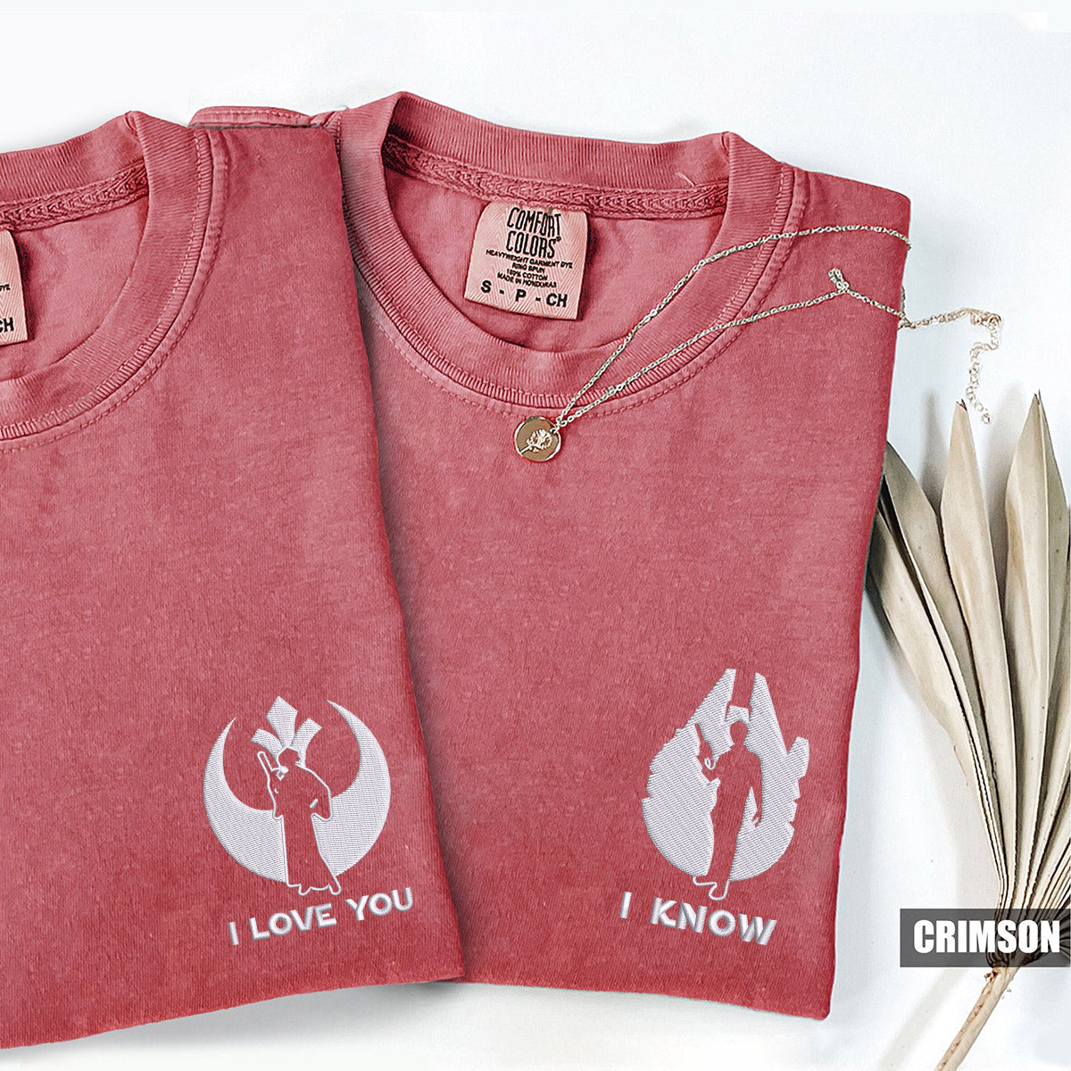 Custom Embroidered I Love You And I Know Matching T-shirts for Couples