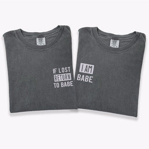 Custom Embroidered If Lost Return to Babe Matching T-shirts for Couples
