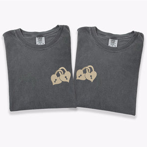 Custom Embroidered Love Padlock Matching T-shirts for Couples