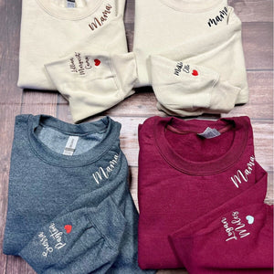 Personalized Mama Sweatshirt with Custom Embroidered Kids' Names | Mother’s Day Gift | Custom Name Hoodie for Mom