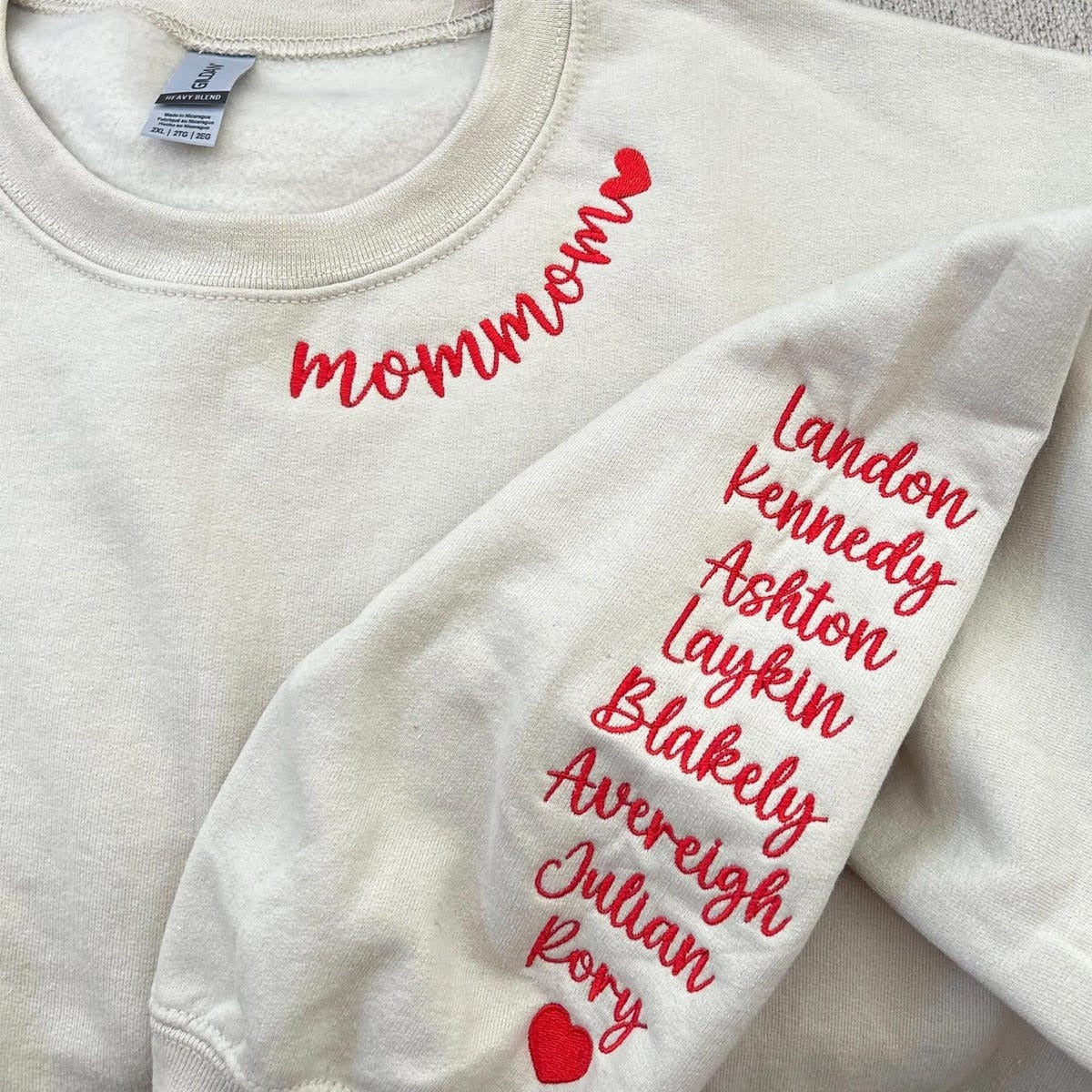 Personalized Mama Sweatshirt with Custom Embroidered Kids' Names | Mother’s Day Gift | Custom Name Hoodie for Mom