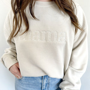 Custom Embroidered Mama Floral Sweatshirt - Custom Gift for Mom, Mother's Day Present, Embroidered Mama Hoodie