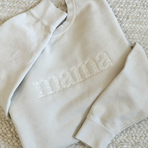 Custom Embroidered Mama Floral Sweatshirt - Custom Gift for Mom, Mother's Day Present, Embroidered Mama Hoodie