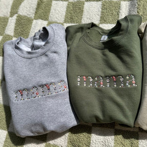 Custom Embroidered Hoodie - Embroidered Floral Letter Mama Sweatshirt, Mama Gift, Mother's Day Gift