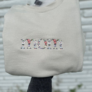 Custom Embroidered Mom Sweatshirt & Hoodie with Floral Letter, Gift for Mom, Mother's Day Gift