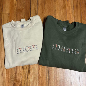 Custom Embroidered Mama Sweatshirt - Hoodie with Floral Letter, Gift for New Mom, Mother's Day Gift