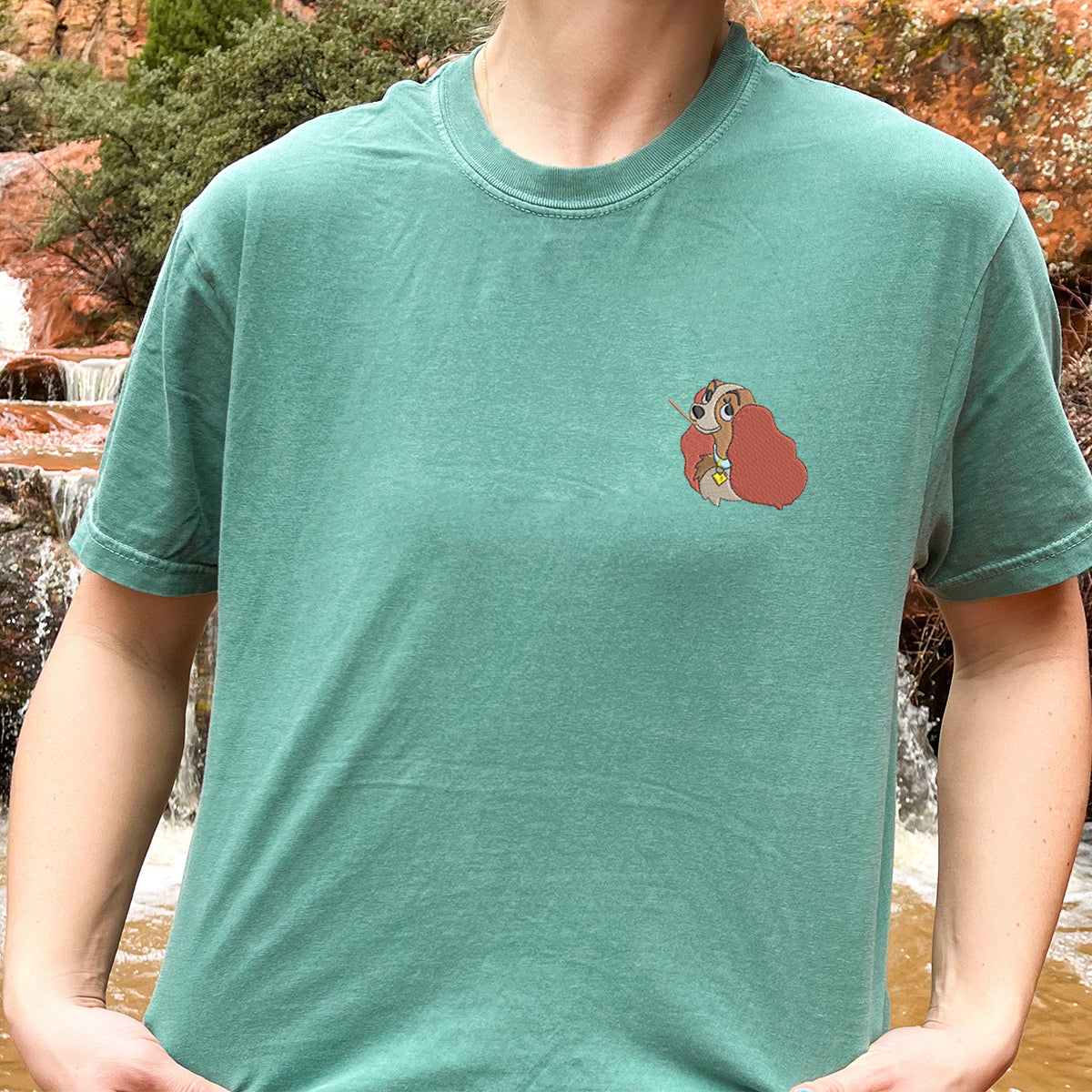 Custom Embroidered Romantic Dog Couple Matching T-shirts