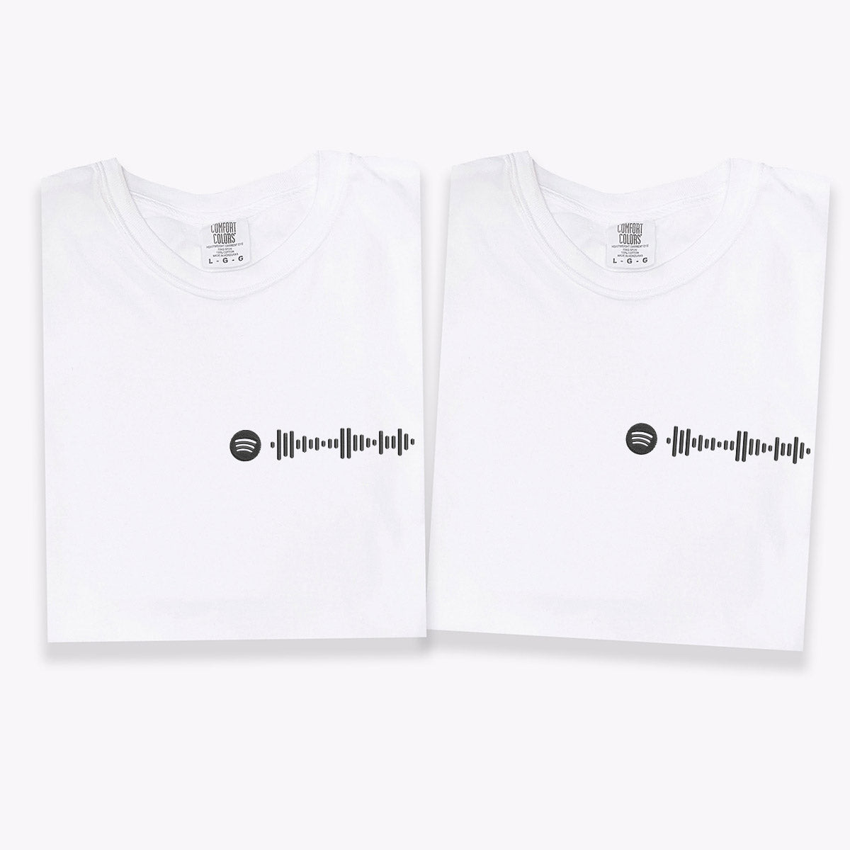 Custom Embroidered Spotify Code T-shirts for Couples