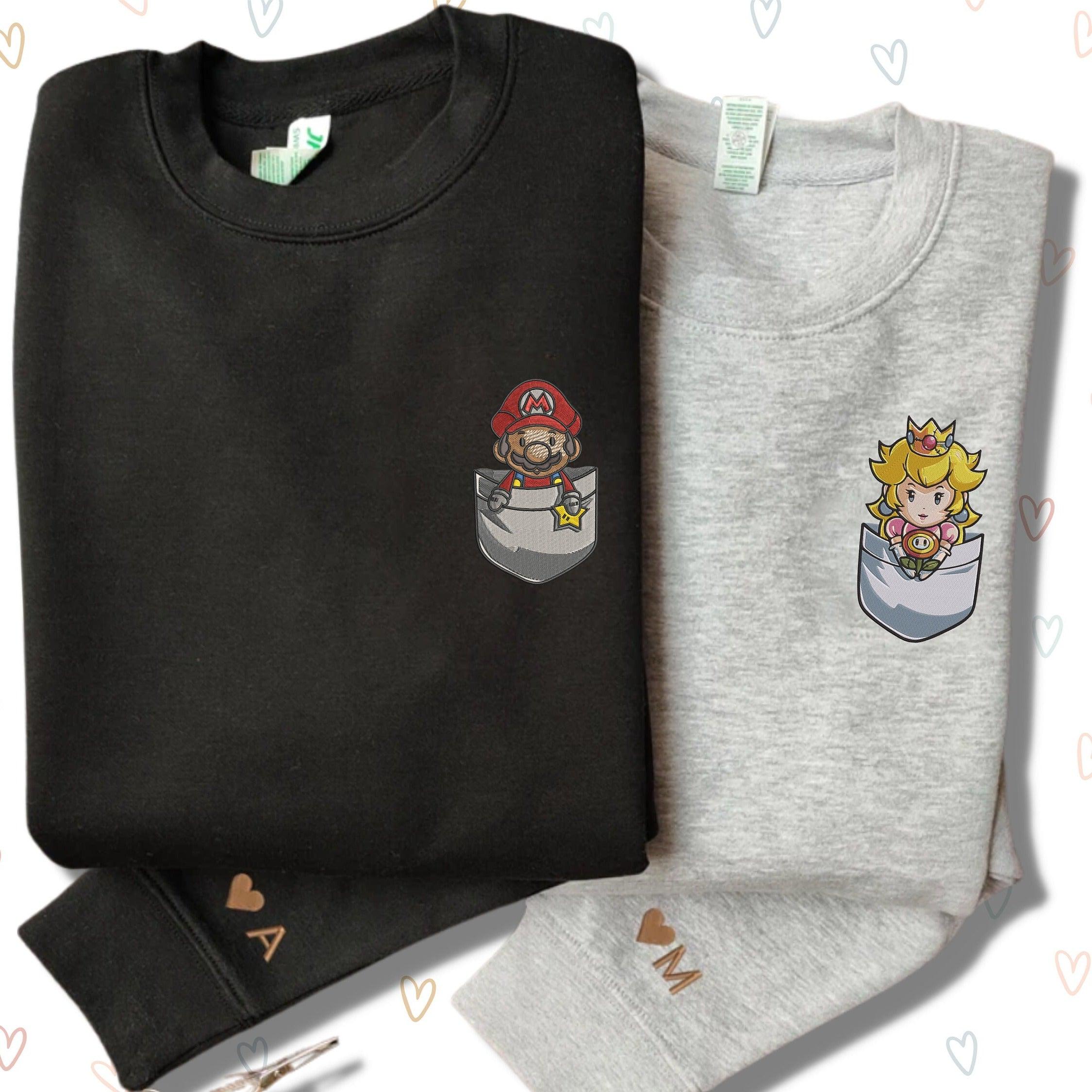 Custom Embroidered Sweatshirt for Couples, Cute Cartoon Inspired Matching Anniversary Sweater