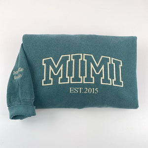 Custom Embroidered Sweatshirts - Personalized Mimi Hoodie for Grandma, Birthday Gift Ideas
