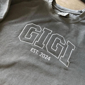 Custom Embroidered Sweatshirts - Personalized Mimi Hoodie for Grandma, Birthday Gift Ideas