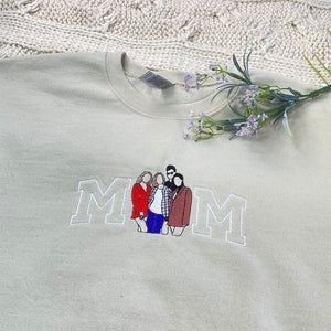 Custom Embroidered Sweatshirts & Hoodies - Personalized Full-Color Mother and Son Photo