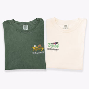 Custom Embroidered To Infinity And Beyond Roman Numeral Matching T-shirts for Couples