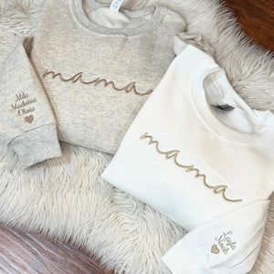 Personalized Mama Sweatshirt with Custom Embroidered Names | Custom Hoodie for Mom | Mother’s Day Gift | Birthday Gift for Her