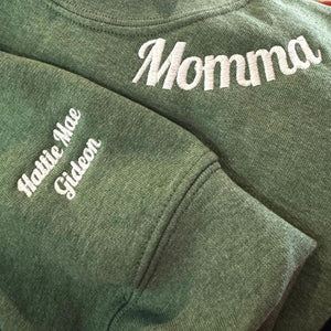 Custom Mom Collar - Personalized Mama Sweatshirt with Kid Names Embroidered, Mother's Day Gift, Birthday Gift for Mom
